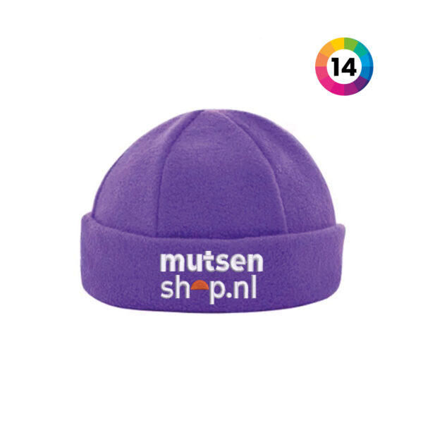 Fleece mutsen borduren, fleece muts met geborduurd logo, fleece mutsen borduren, fleece mutsjes borduren met logo