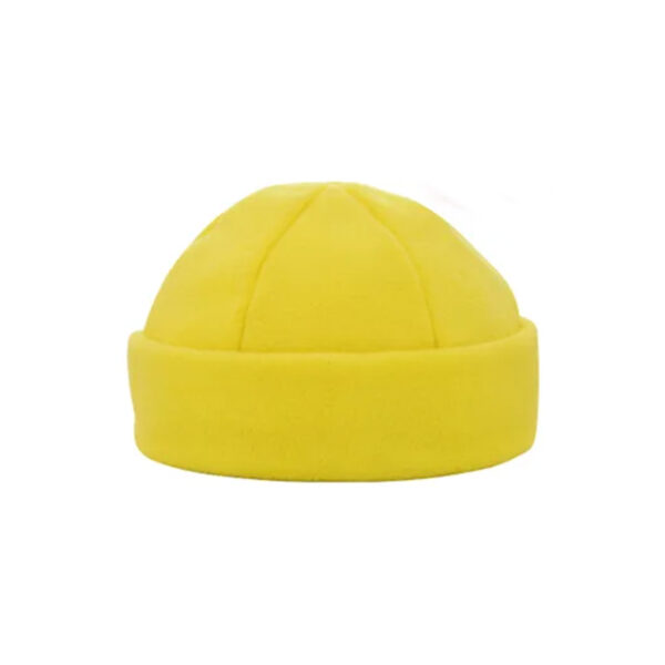 Fleece mutsen bedrukken geel, fleece mutsen met bedrukking