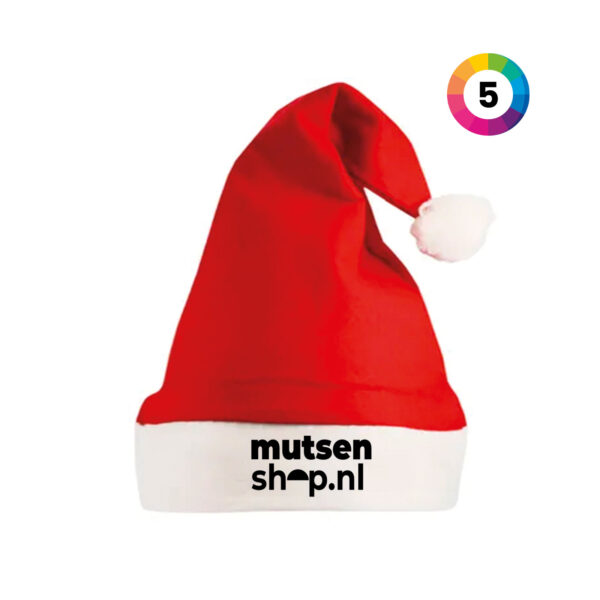kerstmutsen bedrukken, kerstmuts met logo, kerstmutsen met oprdruk, kleine oplage kerstmutsen bedrukken, fullcolor kerstmutsen bedrukken
