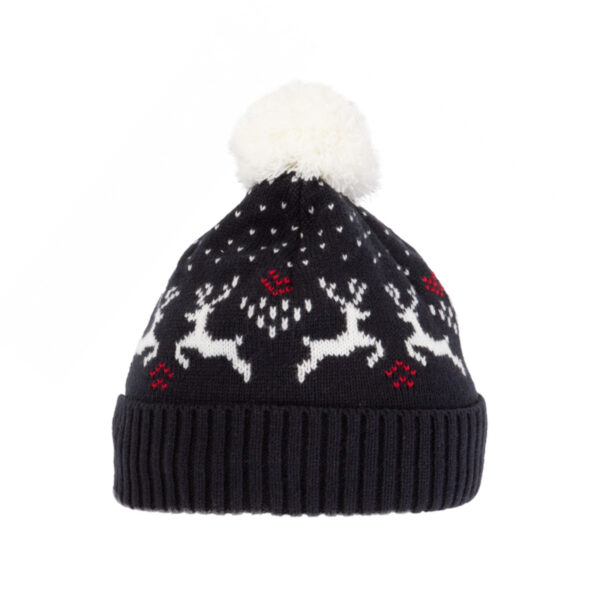 Zwarte rendier mutsen borduren, rendier mutsen borduren, rendier kerstmutsen borduren, kerstmutsen laten borduren