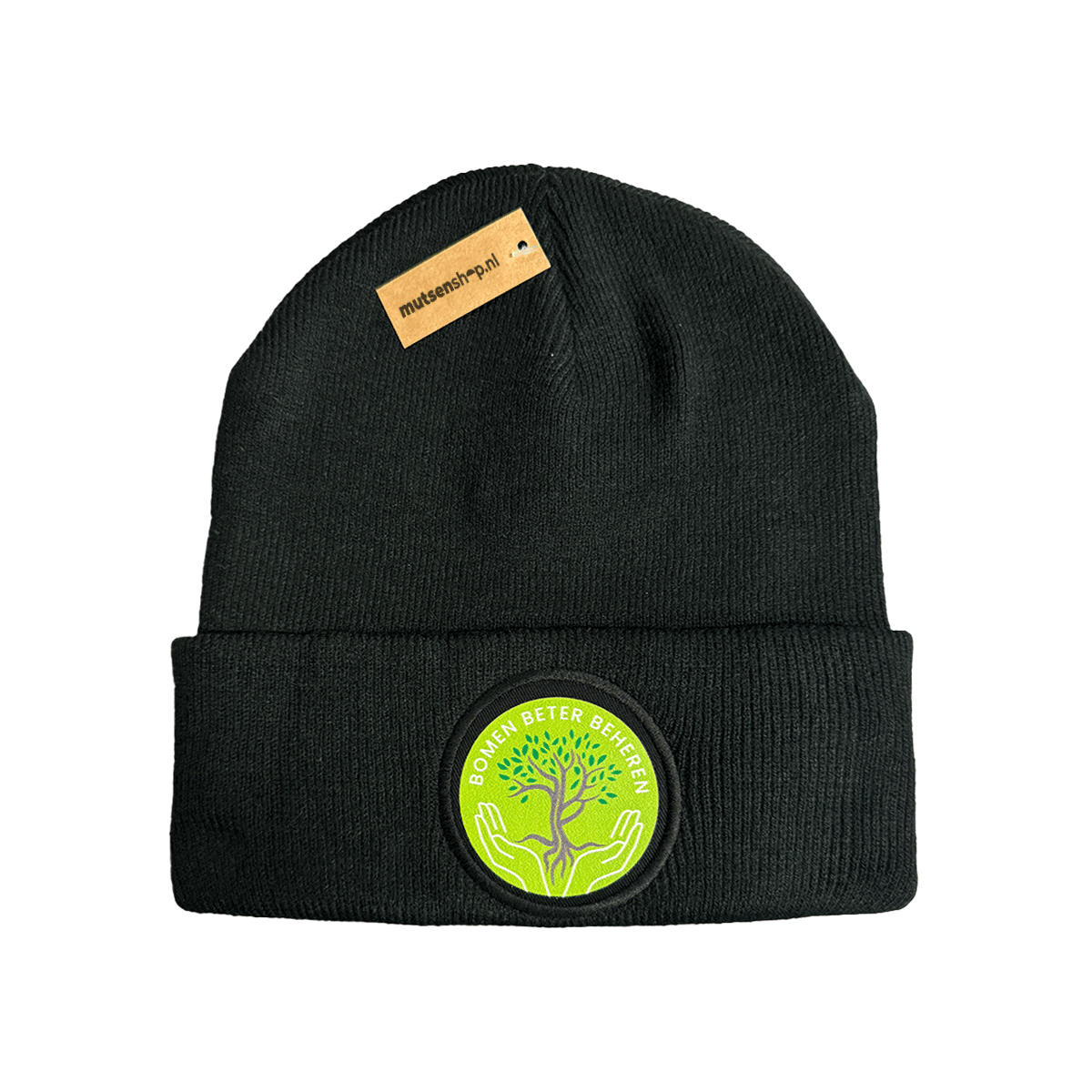 Muts met ronde patch bedrukken