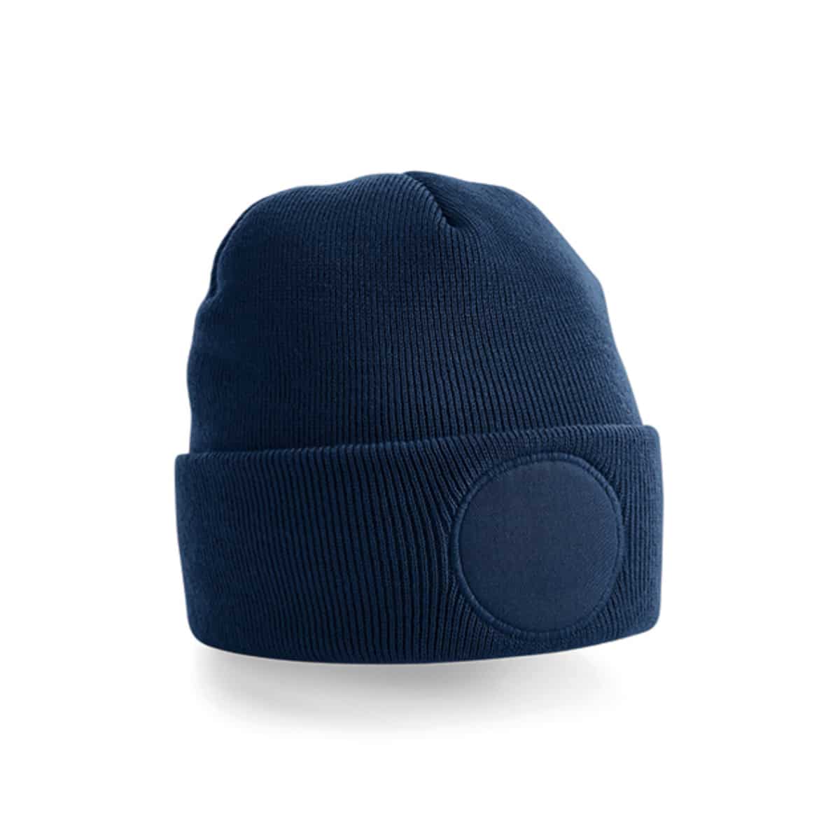 Navy mutsen met rond logo bedrukken