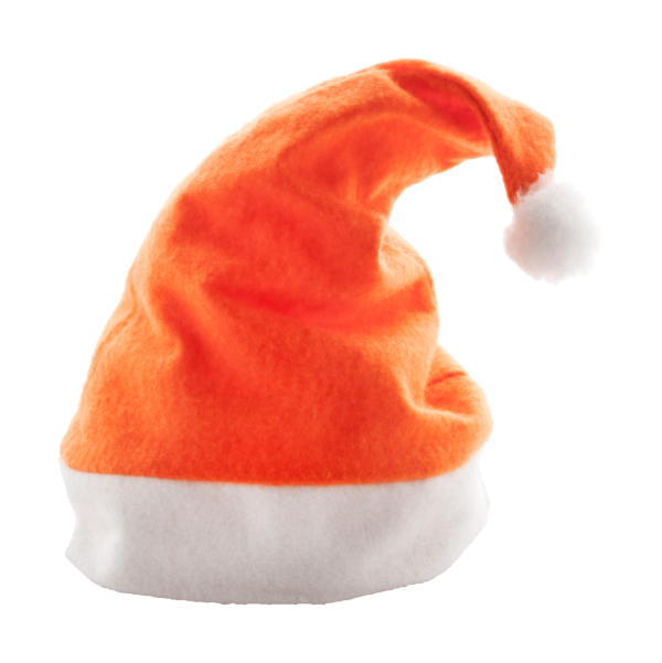 Groot aantal oranje kerstmutsen bedrukken, oranje kerstmutsen drukken