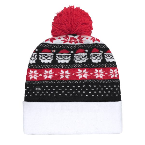 Kerstmuts met lampjes borduren, kerstmuts borduren