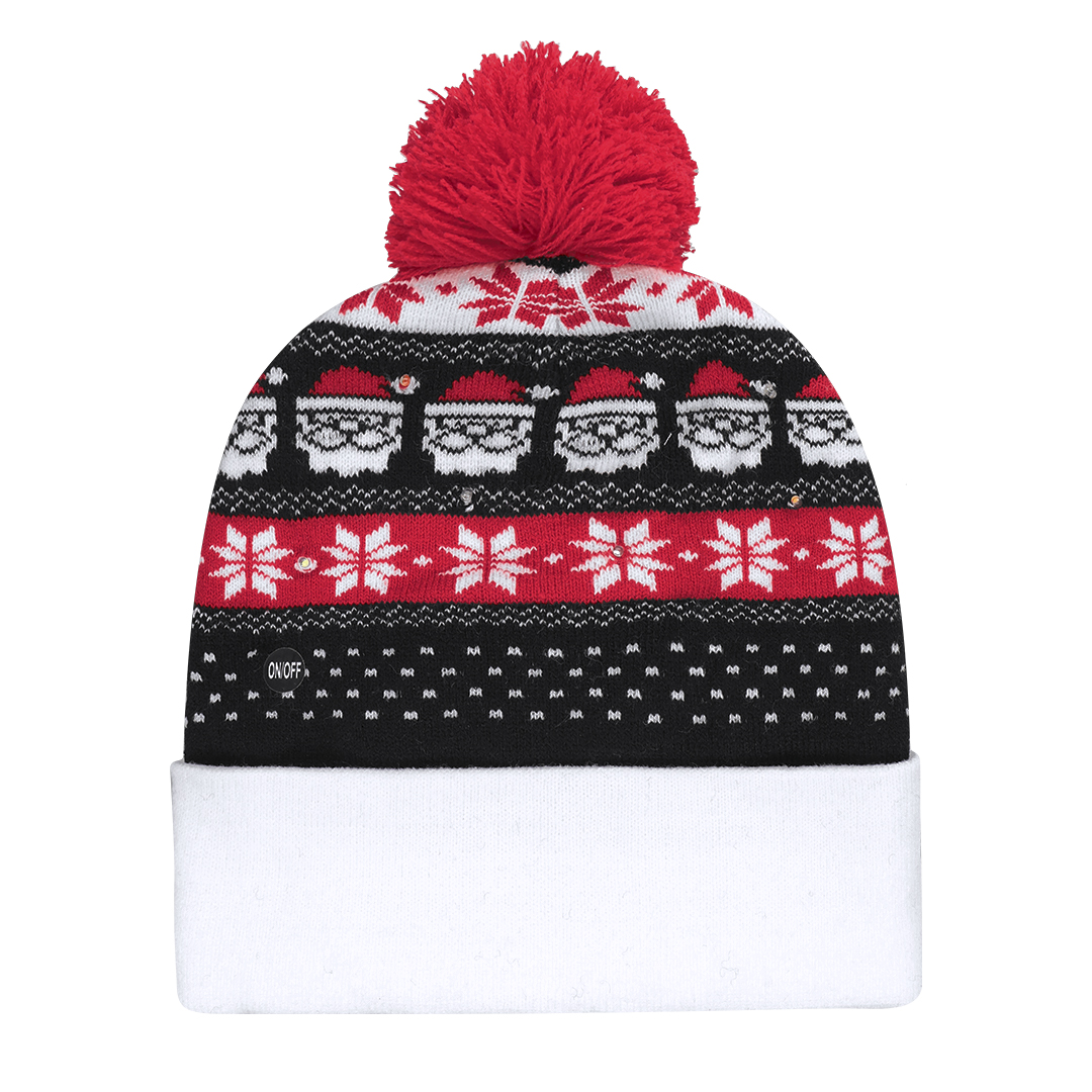 Kerstmuts met lampjes borduren, kerstmuts borduren