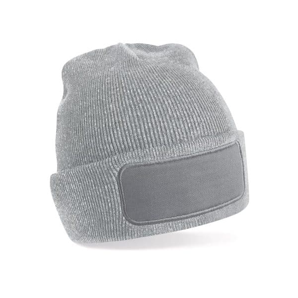 Lichtgrijze beanies bedrukken