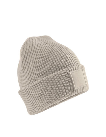 Beige patch muts met logo drukken