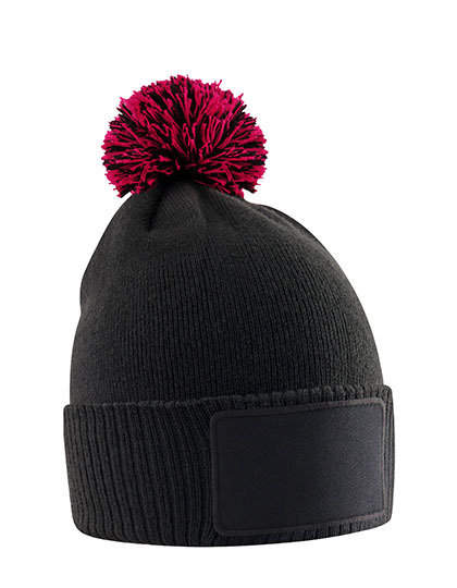 Kindermuts met pompon bedrukken, rode kindermuts met pompon