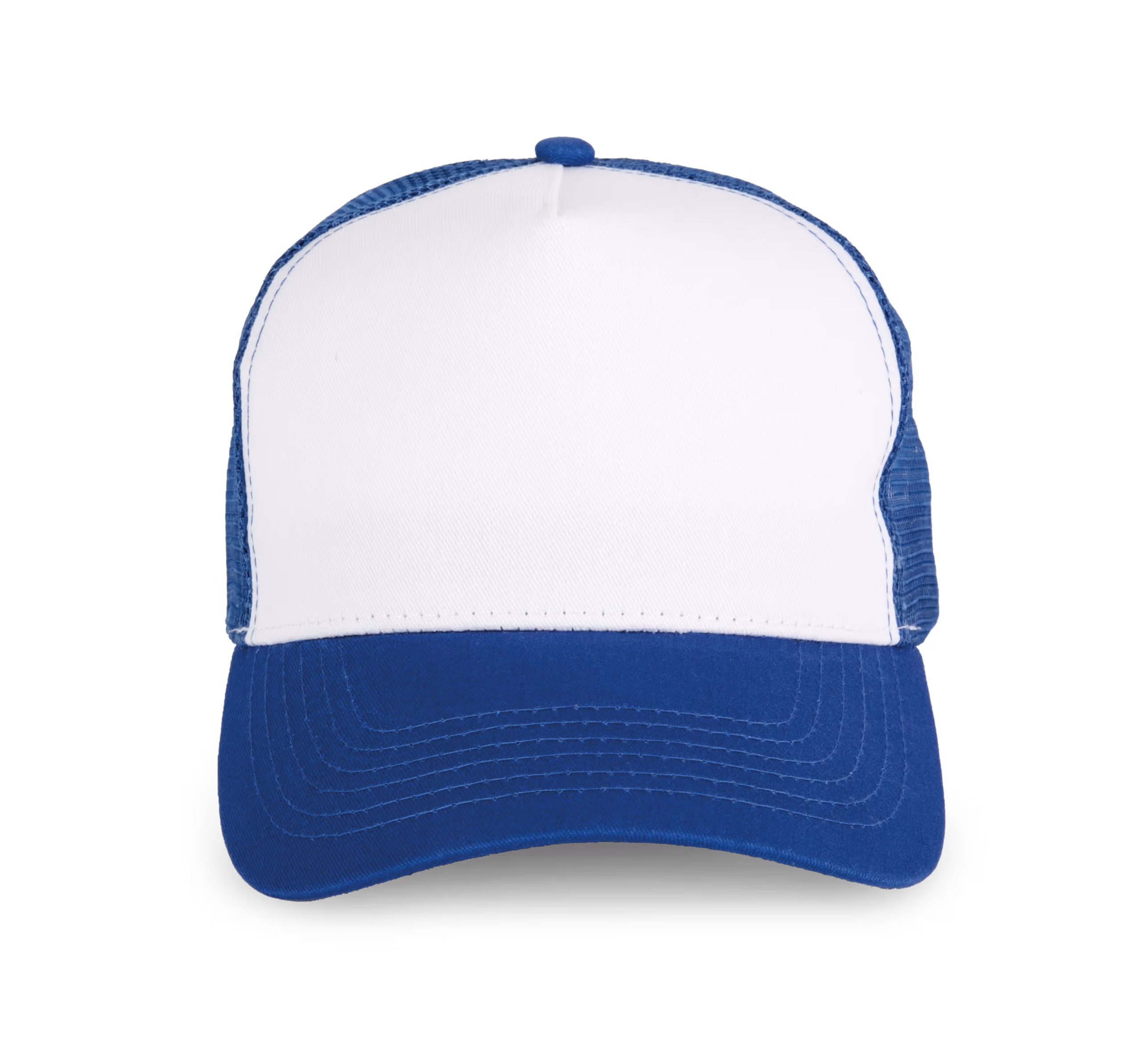 Royal blue truckerscap borduren